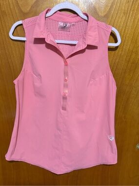 FORAYGOLF Sleeveless Pink Polo Tank Top
